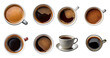 © Jieee Mooo - Various Coffee Cup Designs Displaying Different Coffee Styles, PNG bundle collection, Isolated on Transparent Background