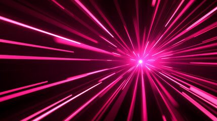 Wall Mural - Neon speed rays abstract background. a burst of pink light energy. Vivid Glare. Illustration