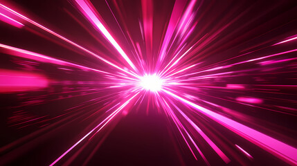 Wall Mural - Neon speed rays abstract background. a burst of pink light energy. Vivid Glare. Illustration
