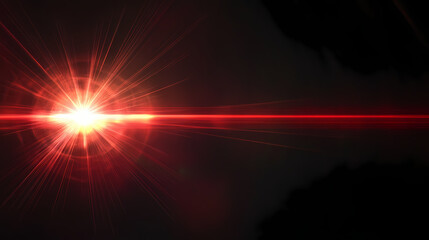 bright red glare of light on a black background, asymmetrical. vivid glare. illustration