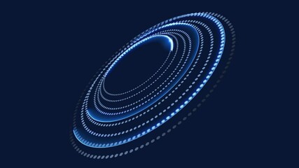 Wall Mural - Abstract Digital Circles in Motion. Technology Background.
