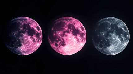 mystic full moon gradients: lunar radiance splendor. moonbeam whispers. illustration