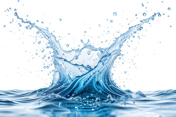 Canvas Print - dynamic water splash action photography creative environment close-up view, isolated on white or tra