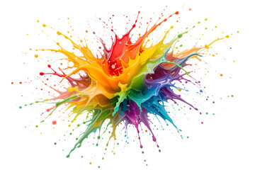 Wall Mural - colorful splash of paints creating vibrant art studio digital art creative environment close-up, iso