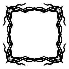 Wall Mural - an elegant square frame with a unique, swirling, and intricate design, creating a decorative border,