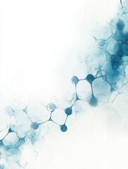 Fototapete - Abstract molecular structure with light blue and white gradient background promoting a scientific and sterile atmosphere
