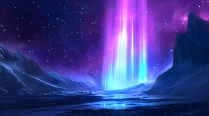 Wall Mural - digital aurora borealis design