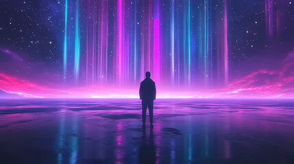 Wall Mural - digital aurora borealis design