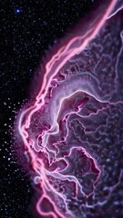 Wall Mural - dynamic celestial nebulae unveil galactic mysteries with neon glow and stellar movement