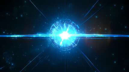 Wall Mural - glowing blue energy pulse