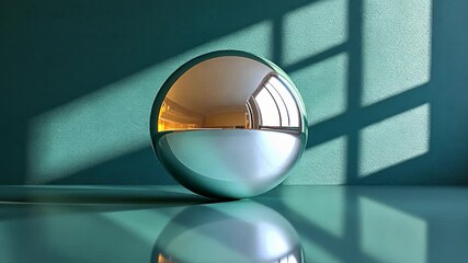 Wall Mural - reflective sphere in sunlit room