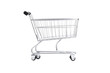 © Space Priest - Silver shopping cart with black handles, isolated
