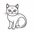 © AlHasan - Flat line art illustration of a cat
