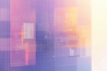Leinwandbilder - Sleek UIUX wireframe background featuring soft grid lines and transparent elements for digital resource branding designs