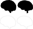 © Abid - Set of two brains with black fill and outline