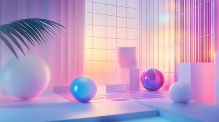Aufkleber - Futuristic design asset featuring mixed reality elements and smooth digital textures in a vibrant setting