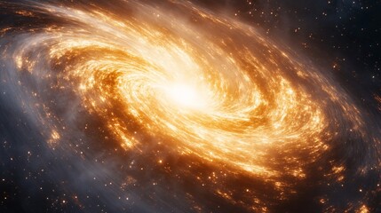 Wall Mural - Stunning Spiral Galaxy With Luminous Swirls And Star Clusters In Cosmic Darkness