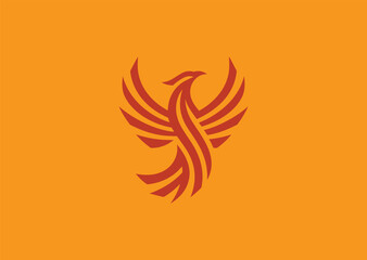 Geometric Phoenix Logo – A rising phoenix with geometric elements, symbolizing rebirth, power, and resilience.