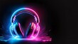 © Pastel - A vibrant image of glowing headphones surrounded by colorful light effects against a dark background, symbolizing music and sound.
