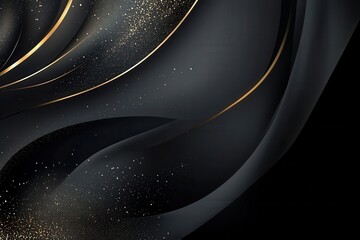 Leinwandbilder - Elegant abstract design featuring gold accents on a dark background with a smooth gradient for sophistication and luxury