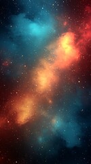 Wall Mural - A vibrant celestial display of colorful nebulae and stars