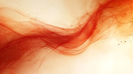 Wall Mural - Red and orange abstract flowing lines with scattered particles