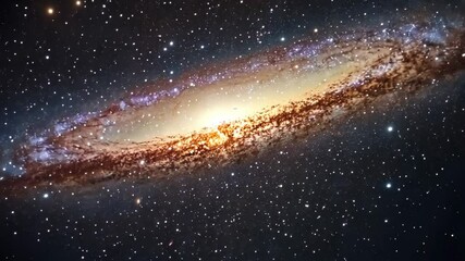 Wall Mural - Stunning view of the Andromeda Galaxy showcasing bright core and swirling stars in a dark cosmic backdrop