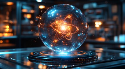 Poster - A visual representation illustrates key concepts of quantum mechanics, including qubits in superposition and entanglement, set in a high-tech laboratory environment.