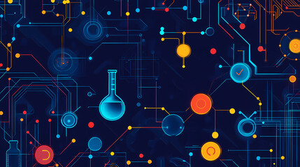 abstract science illustration: an abstract and dynamic illustration of science and technology, featu