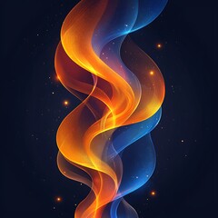 Wall Mural - abstract artistic swirls of color and light on a dark background