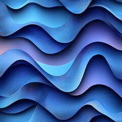 Wall Mural - abstract blue waves overlap creating a sense of flowing design