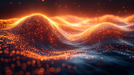 Aufkleber - Vivid waves of energy dynamically flow, showcasing quantum concepts like superposition, entanglement, and decoherence. This colorful display represents complex quantum phenomena.