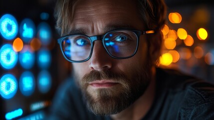 Leinwandbilder - A person engaged in studying quantum computing concepts such as qubits, superposition, and entanglement while working with neural networks and data optimization techniques.
