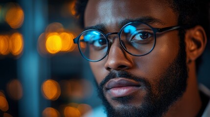 Aufkleber - A focused individual examines the principles of quantum computing, highlighting concepts like qubits, superposition, and entanglement linking to encryption and security.