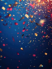 Poster - Colorful confetti celebration creating a vibrant atmosphere for parties and festive occasions in a bright setting filled with joy