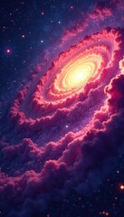 Wall Mural - Cosmic nebula swirls, vibrant hues, stellar dust, abstract, background, design