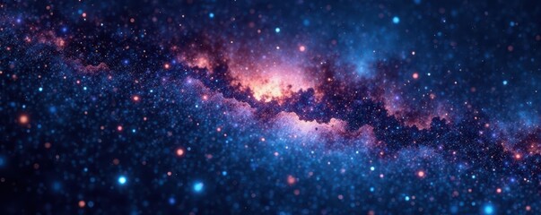 Wall Mural - Distant starfield, glittering constellations, cosmic dust lanes, stars, cosmic rays, cosmic