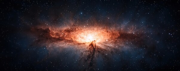 Wall Mural - Galactic Center Starlight Concepts. Cosmic explosion in a galaxy with vibrant colors and stars.