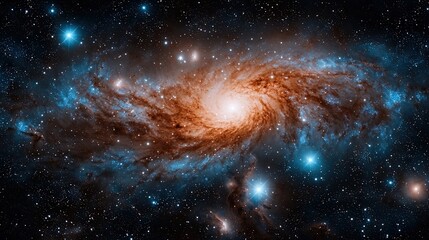 Wall Mural - Galactic Center Starlight Concepts. Vibrant galaxy with swirling stars and cosmic dust.