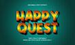 © AlzamAmani - happy quest editable text effect with a game and kids text style
