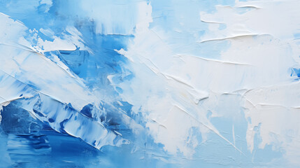 Aufkleber - Closeup of abstract rough blue and white art painting texture