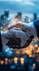 Wall Mural - fostering innovation in global business through strategic connections and partnerships