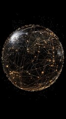 Wall Mural - planet earth viewed as a network data points and digital lines
