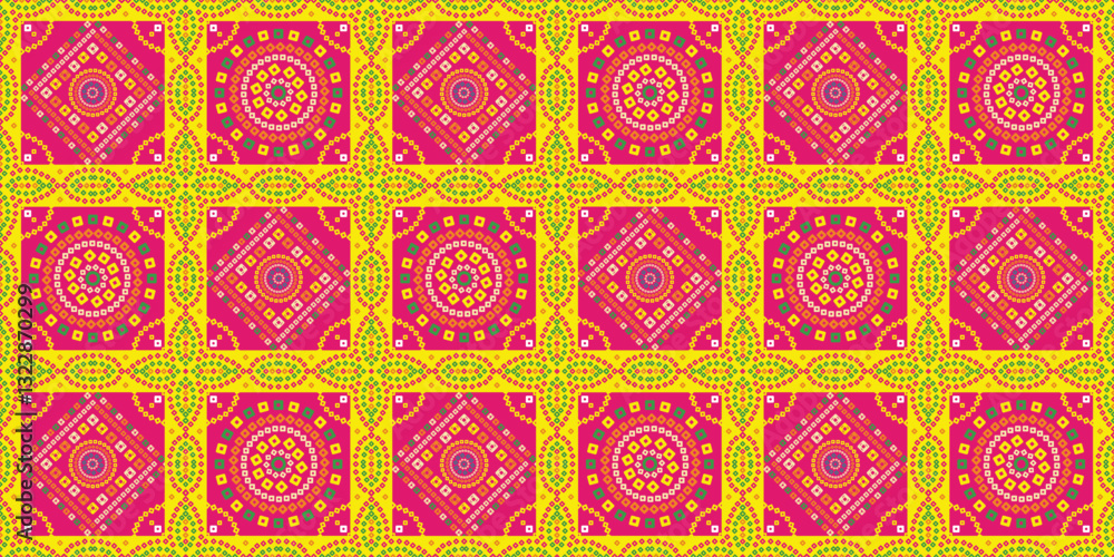 Indian art Bandhani repeat pattern vector illustration use for textile ...
