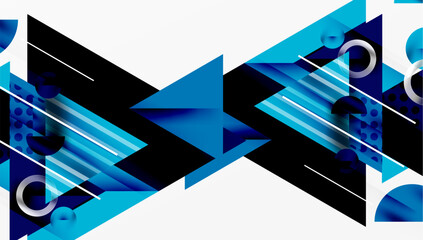 Leinwandbilder - Modern geometric background - overlapping triangles with smooth gradients and semi-transparency