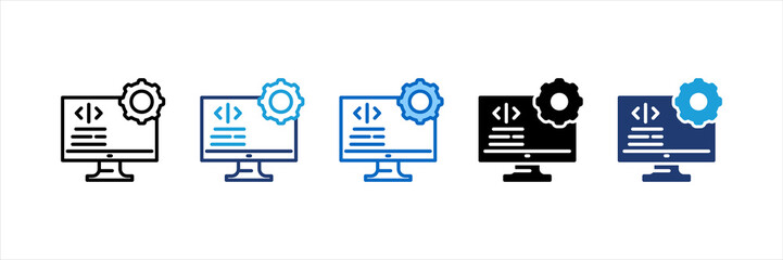 Computer Programming Multi Style Icon Set