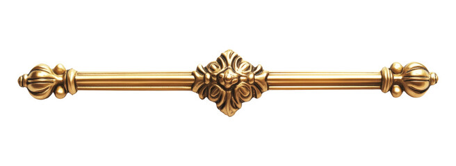 Gold decorative bar isolated on a transparent background