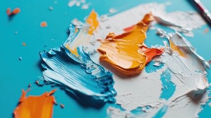 Poster - Chromatic Fusion Textural Oil Paint Exploration in Vibrant Contemporary Art - Creative Expression and Innovative Visual Storytelling for Design Professionals