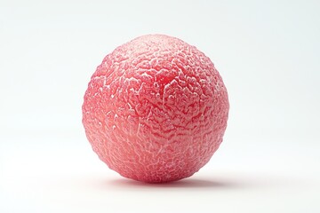 Aufkleber - Textured delight of a red spherical object on a luminous white background capturing artistic patterns in a studio shot