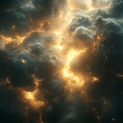 Wall Mural - celestial nebulae: a cosmic dance of light and shadow